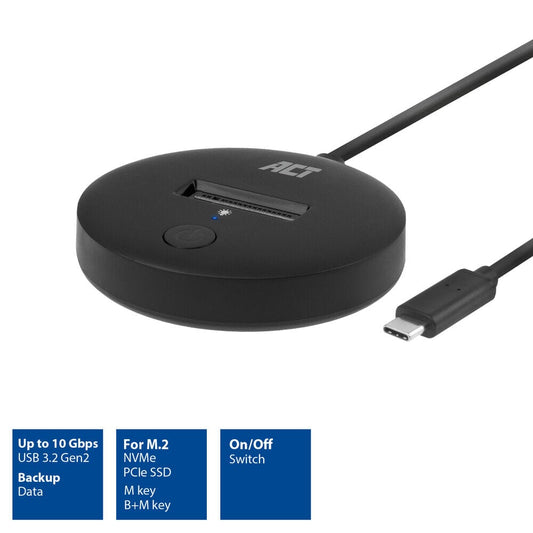 Station d'accueil SSD NVMe/PCIe M.2 ACT, USB-C 3.2 Gen2