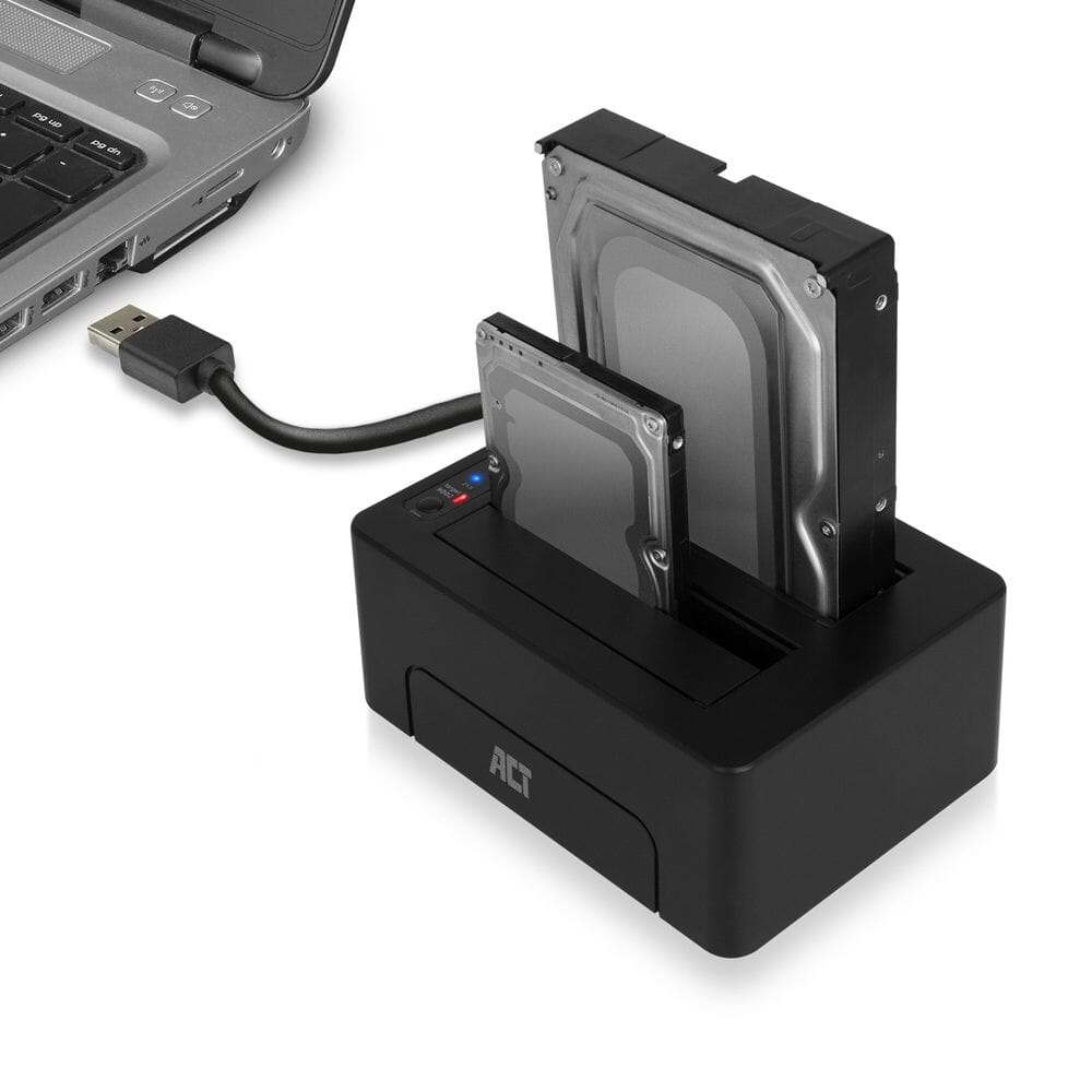 ACT 2,5 en 3,5 inch SATA Dual harde schijf dock USB 3.2 Gen1