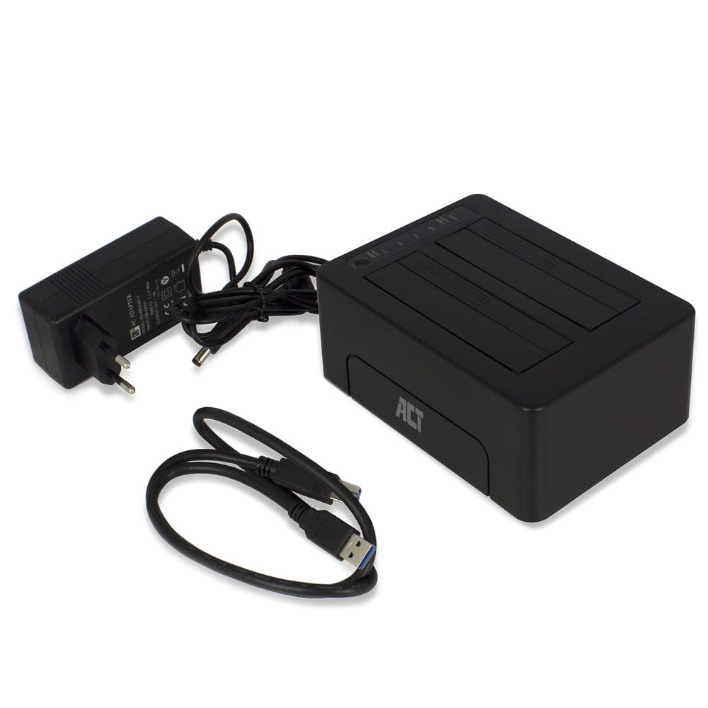 ACT 2,5 en 3,5 inch SATA Dual harde schijf dock USB 3.2 Gen1