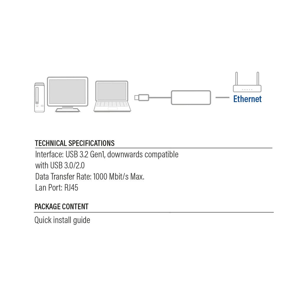 ACT Gigabit netwerkadapter, USB 3.2 Gen1
