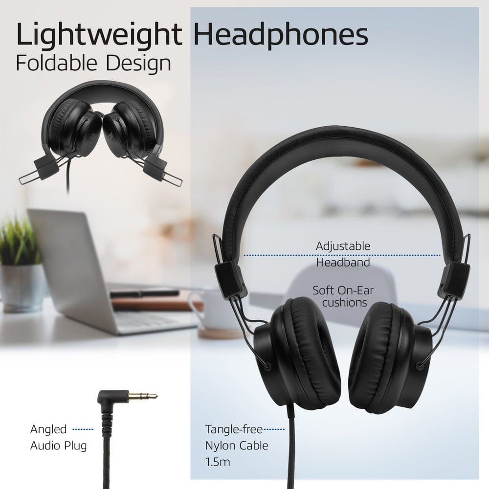 ACT Opvouwbare Stereo hoofdtelefoon met 3,5mm audio jack