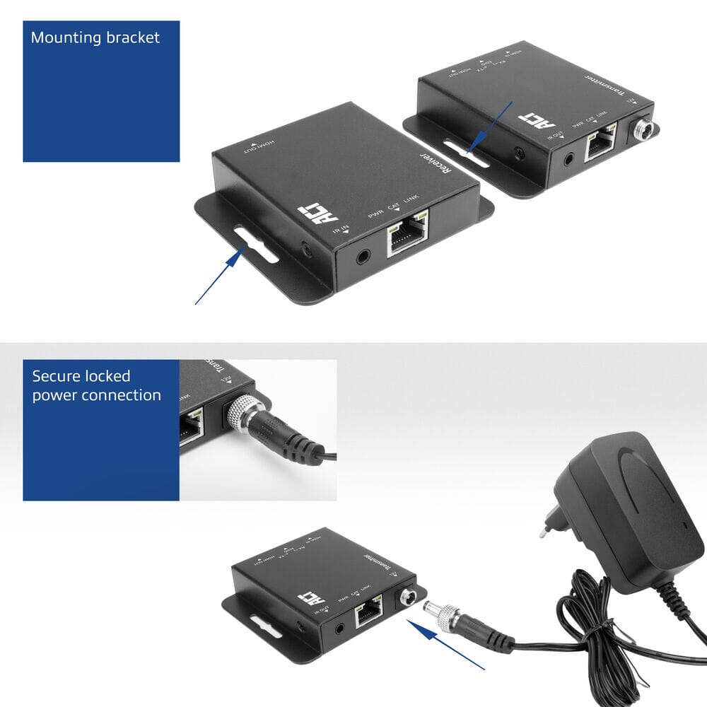ACT 4K HDMI 1.4 Extender-Set über CAT6 UTP mit IR 40 m