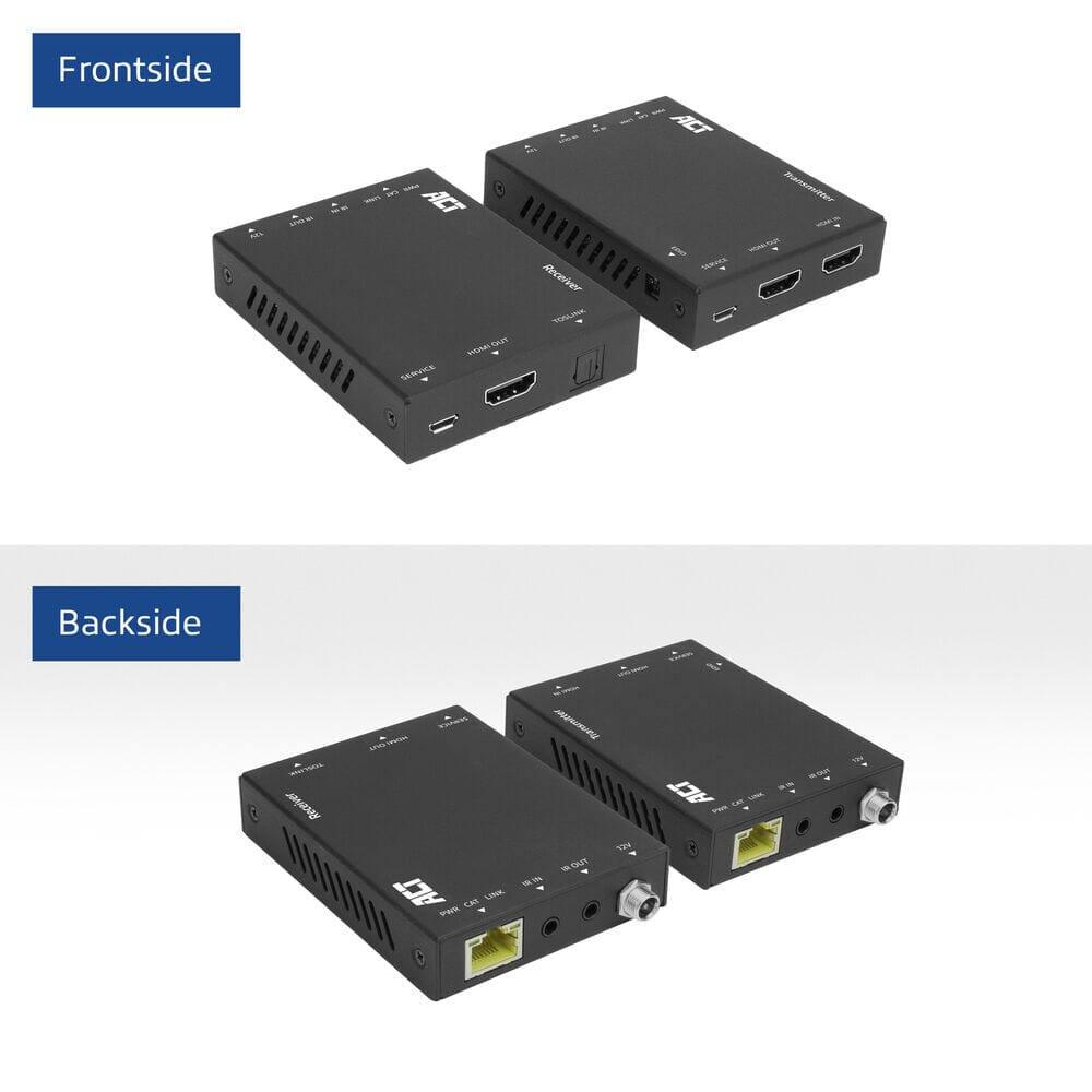 ACT 4K HDMI 2.0 extender set over CAT6 UTP met IR 60 m