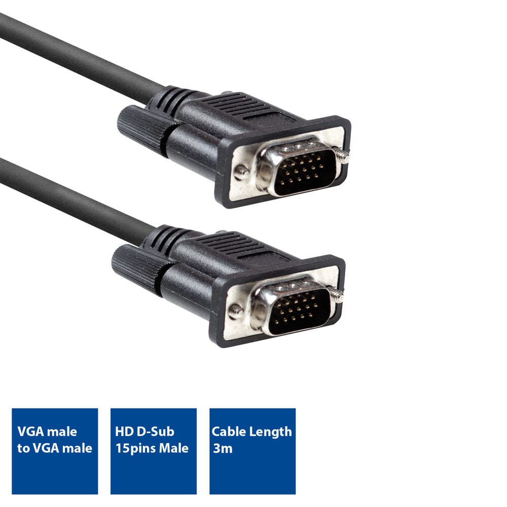 ACT 3 meter VGA kabel male - male