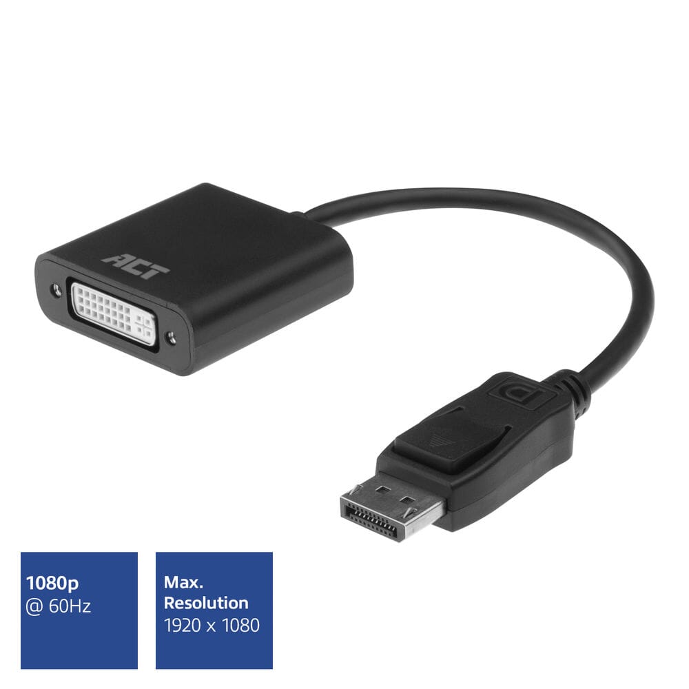 ACT 0,15 meter DisplayPort naar DVI female adapter