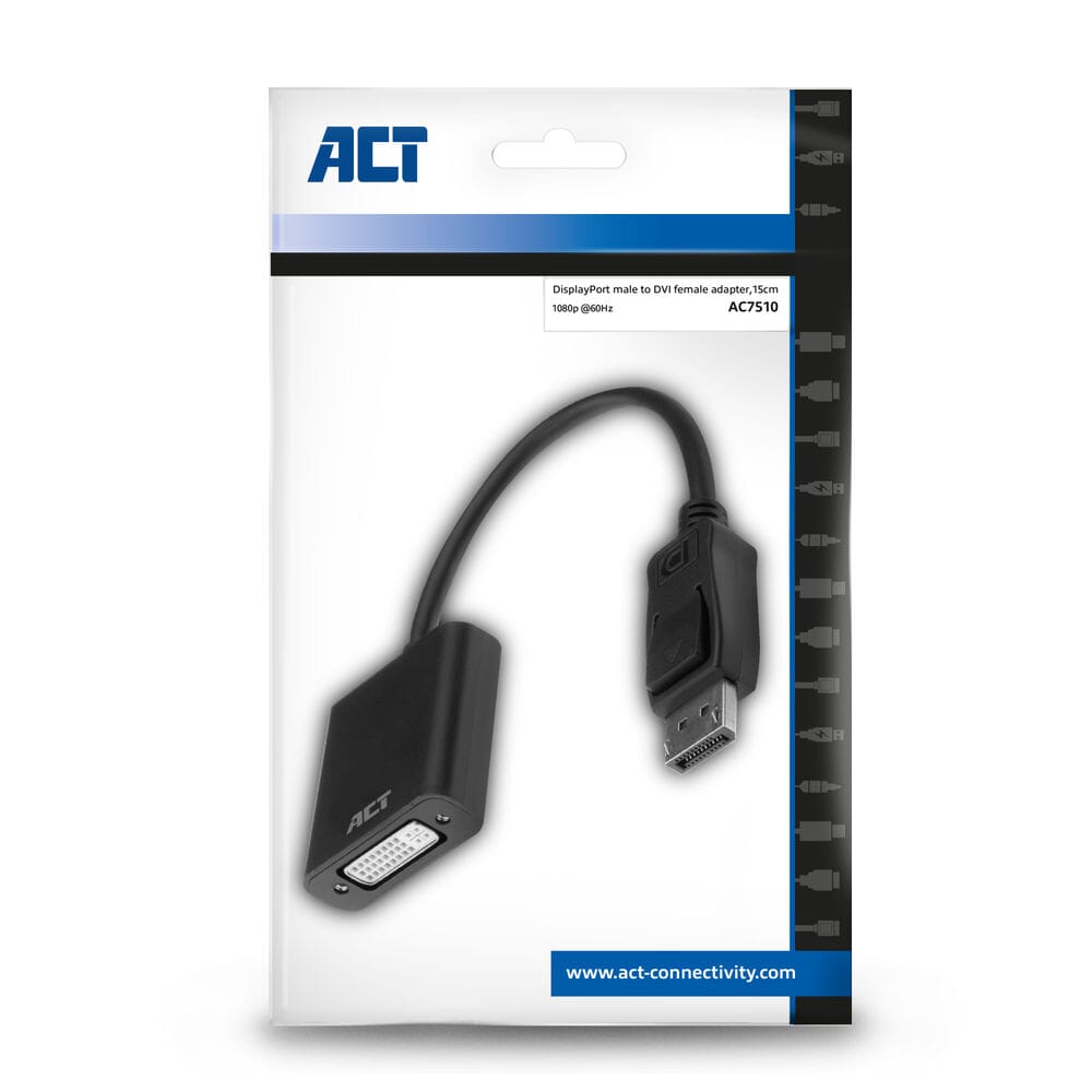 ACT 0,15 meter DisplayPort naar DVI female adapter