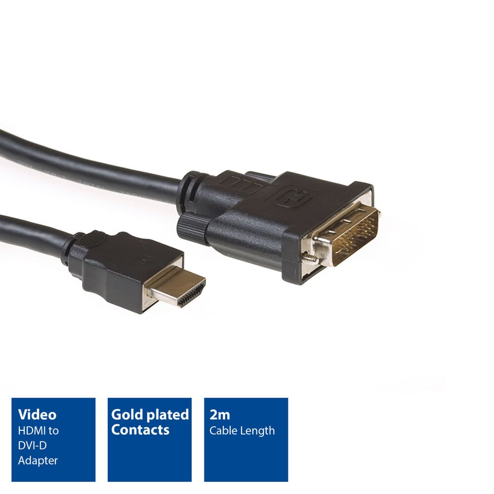 ACT 2 meter HDMI naar DVI-D adapterkabel