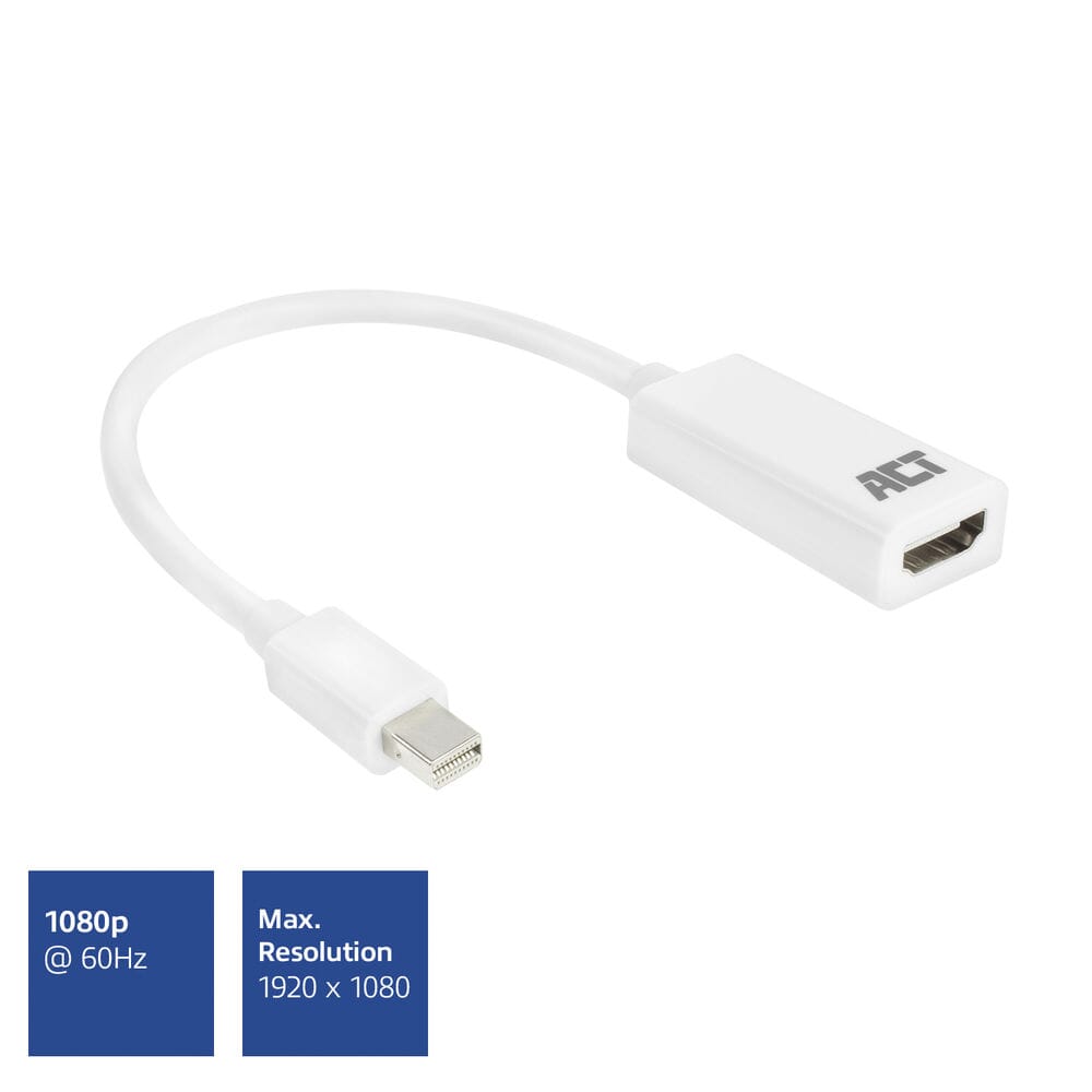 ACT 0,15 meter Mini DisplayPort male naar HDMI-A female