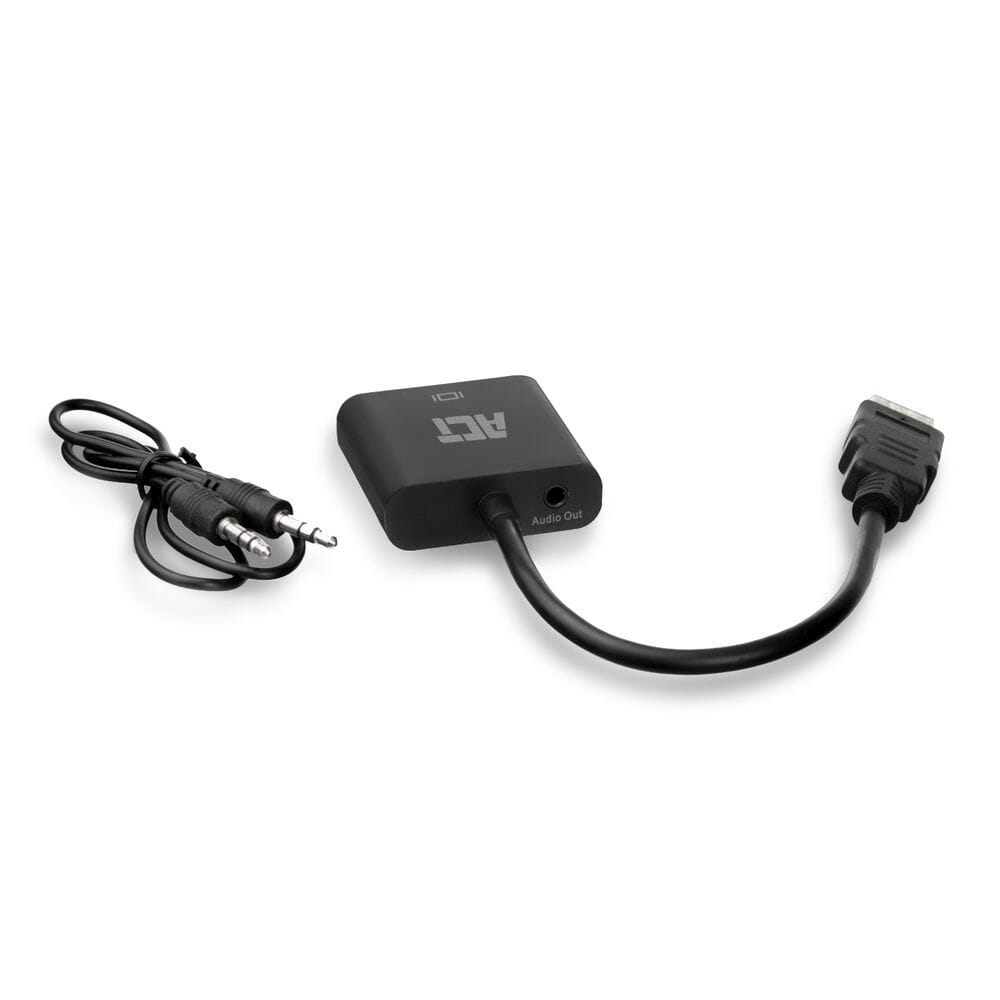ACT 0,15 m, HDMI-A male naar VGA female adapter, met audio