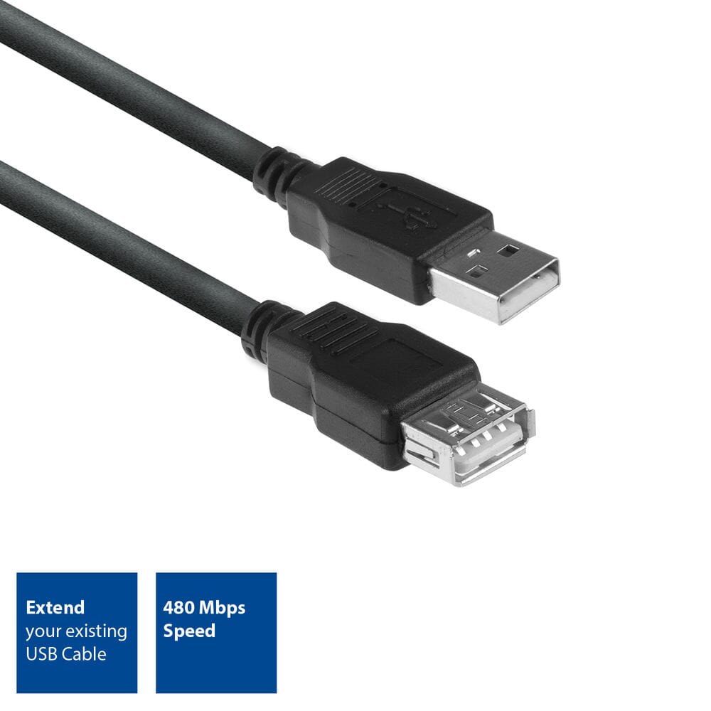 ACT USB 2.0  verlengkabel A male - A female 1,8 m, Zip Bag