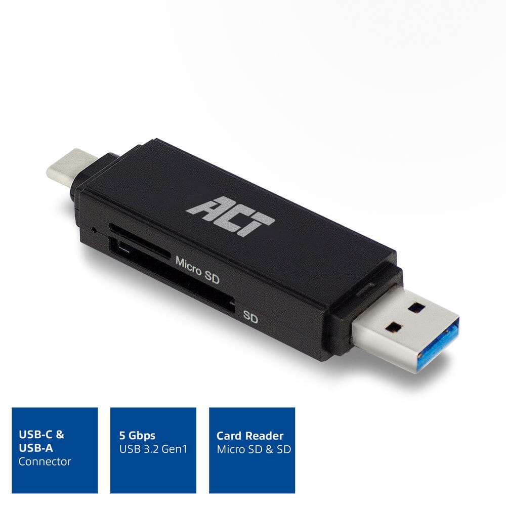 ACT USB-C/USB-A 3.0 card reader
