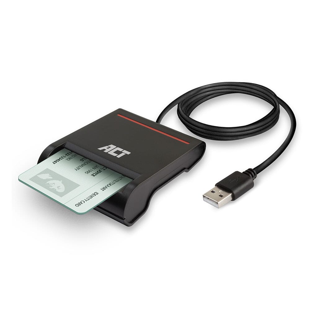 ACT Externe USB 2.0 Smartcard eID Kaartlezer, zwart