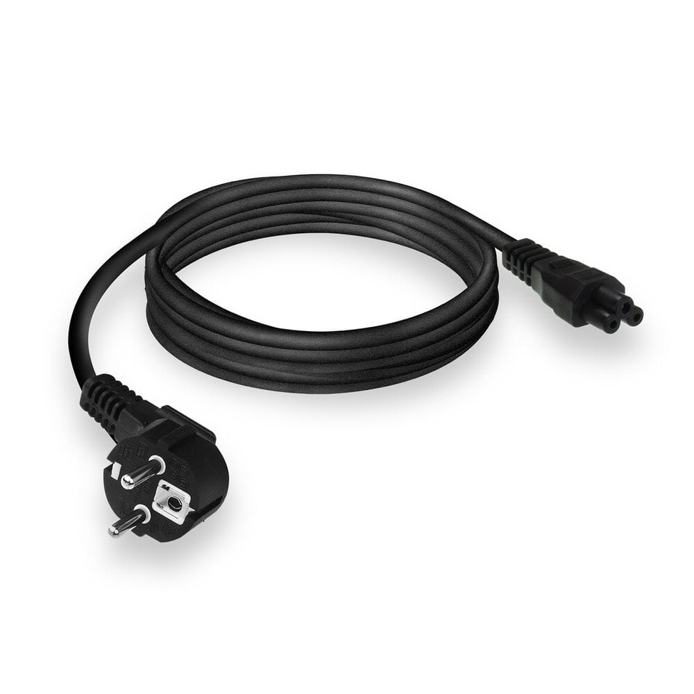 ACT Netsnoer CEE7/7 male (haaks) - C5 zwart 2 m, Zip Bag