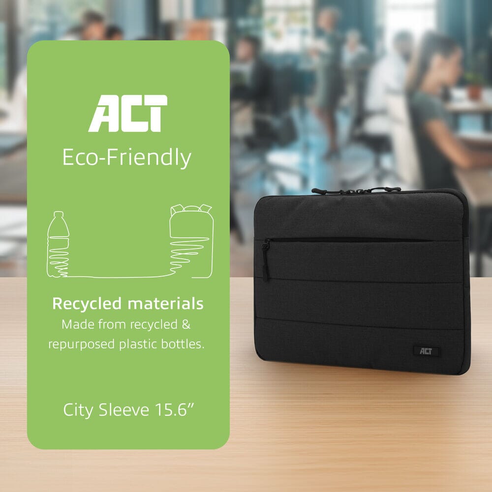 Housse d'ordinateur portable ACT City 15,6 pouces, noire