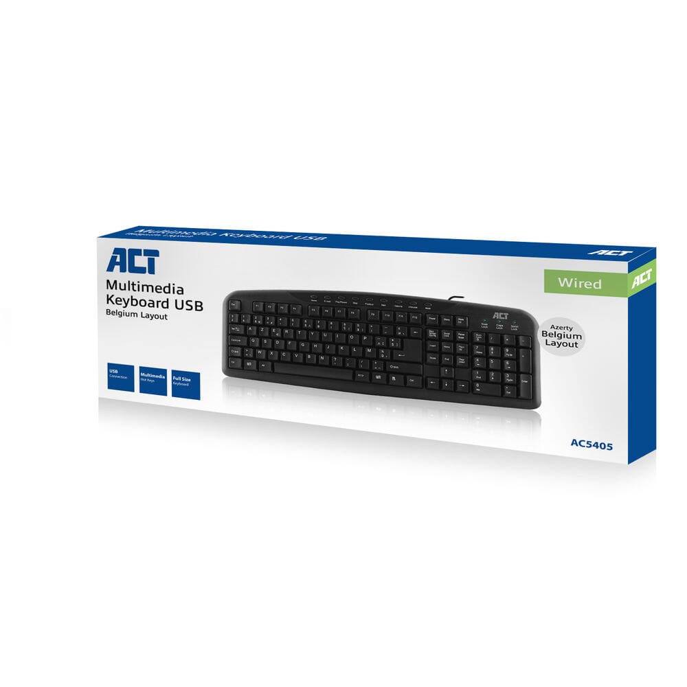 ACT Tastatur USB, Azerty, Schwarz
