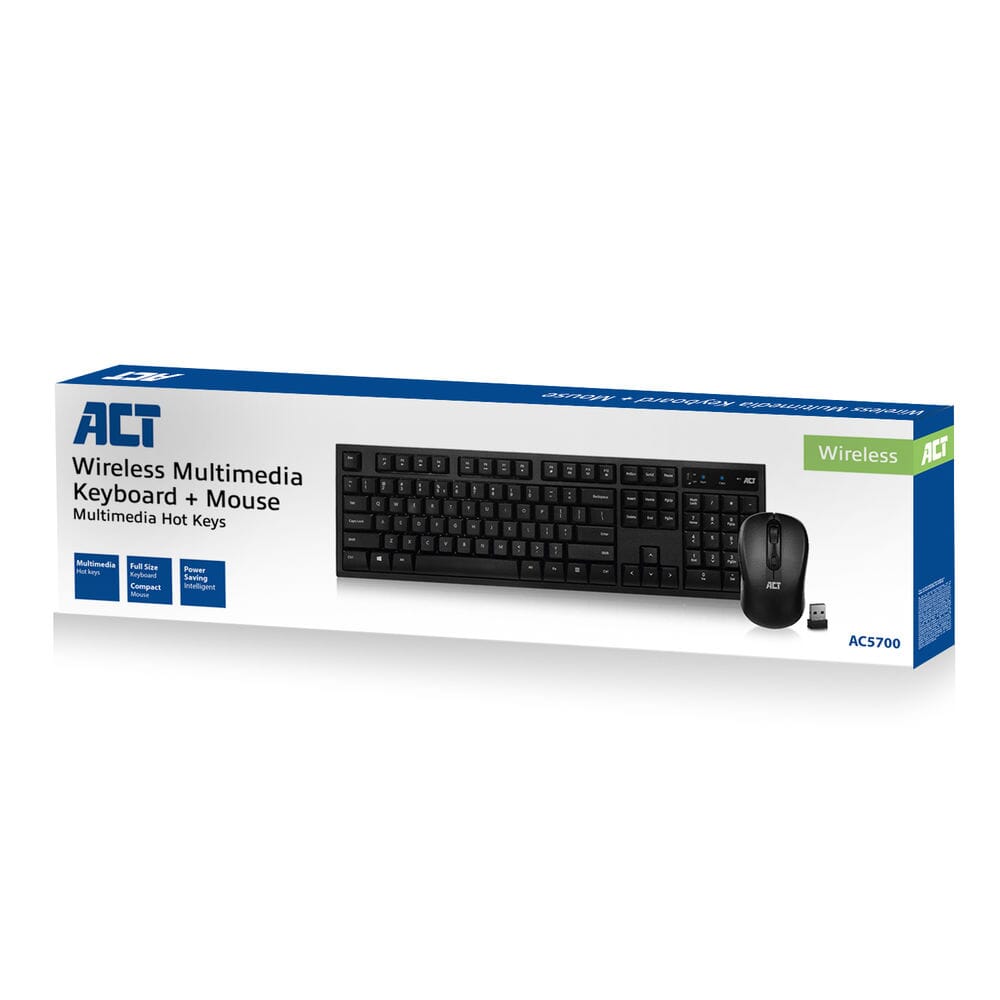 ACT Clavier et souris sans fil USB nano-récepteur Qwerty