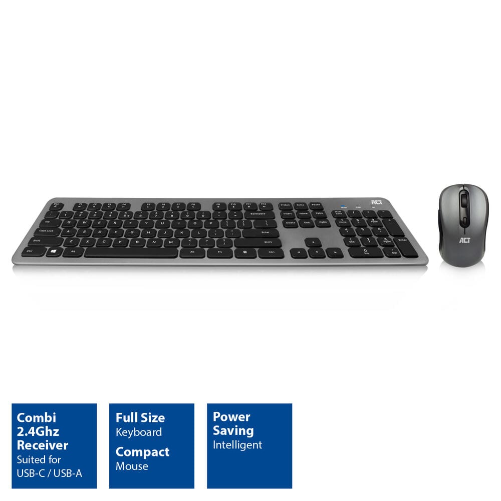 ACT Draadloze set met toetsenbord en muis (Qwerty/US layout)