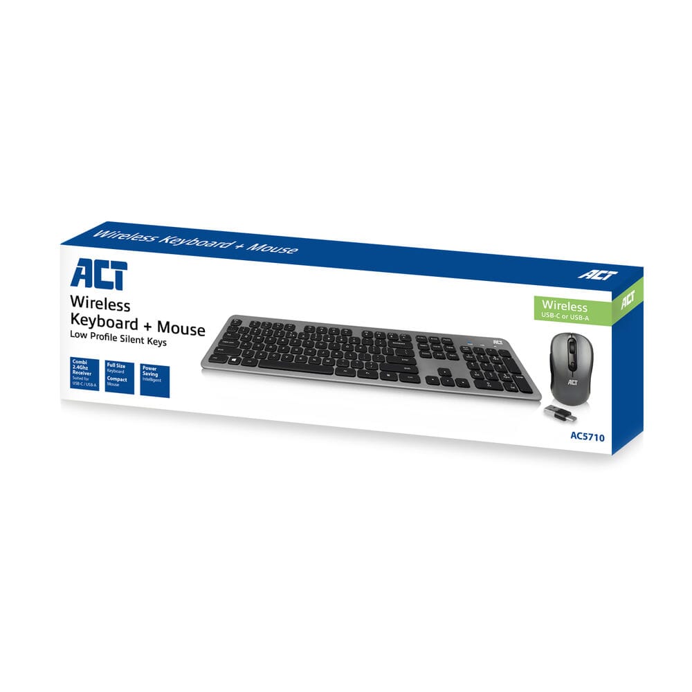 ACT Draadloze set met toetsenbord en muis (Qwerty/US layout)