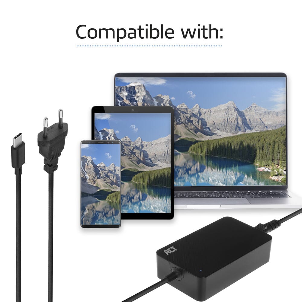 ACT USB-C-Laptop-Ladegerät mit Power Delivery Profilen 65W