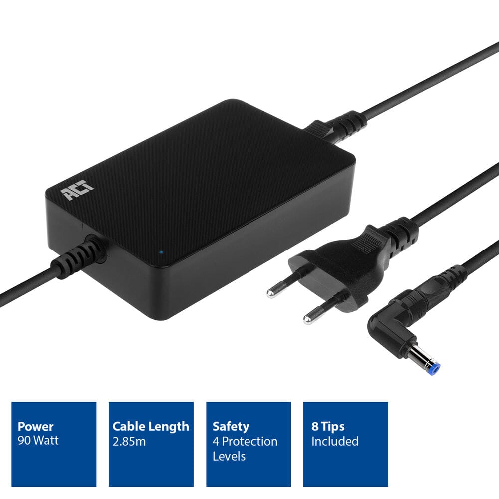 ACT Compacte laptoplader 90W (voor laptops tot 17,3 inch)