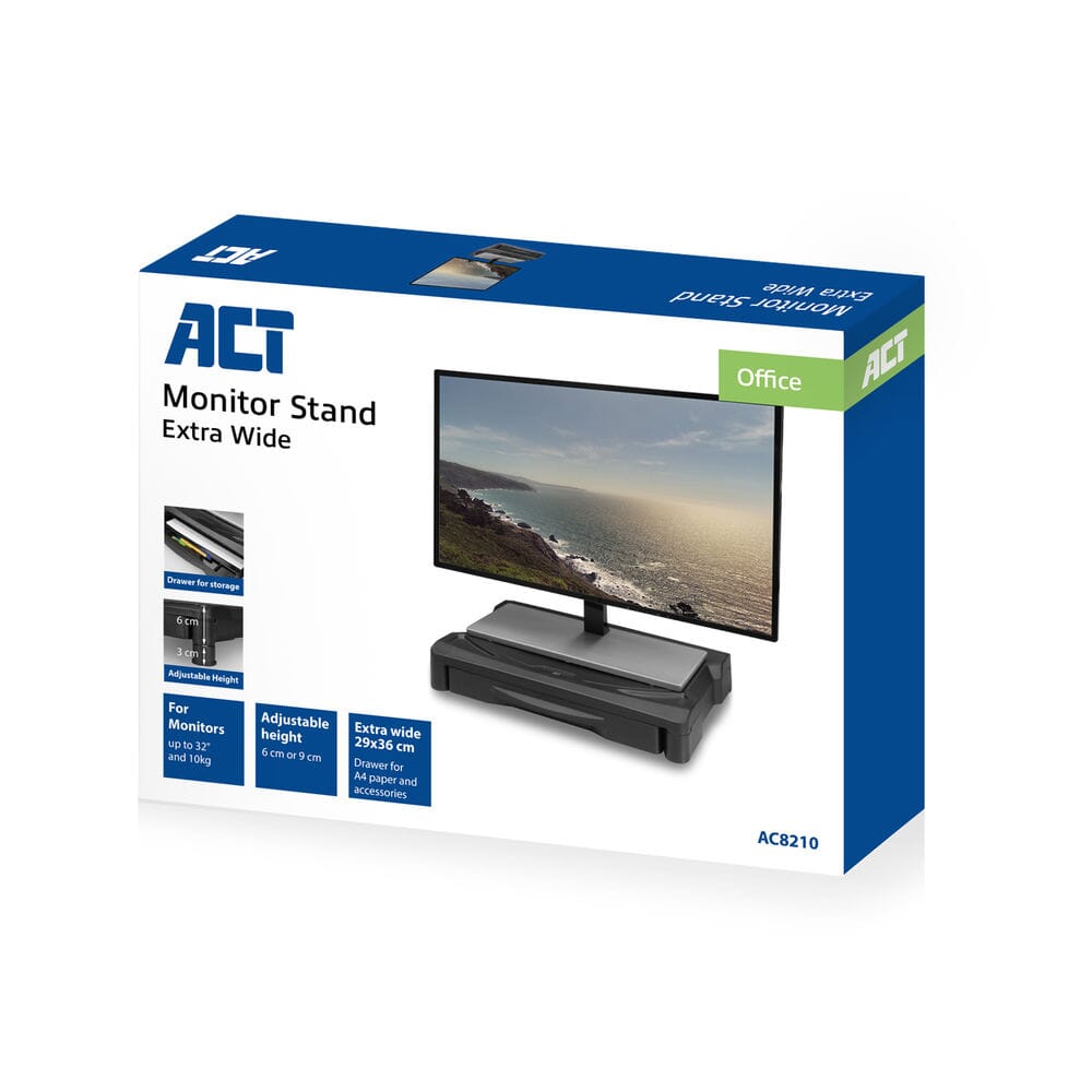 ACT Monitorstandaard extra breed met lade