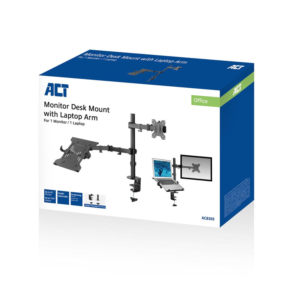 ACT Monitorarm mit Laptophalterung, 1 Bildschirm