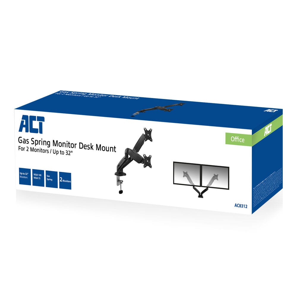 ACT Monitorarm office mit Gasfeder, 2 Bildschirme