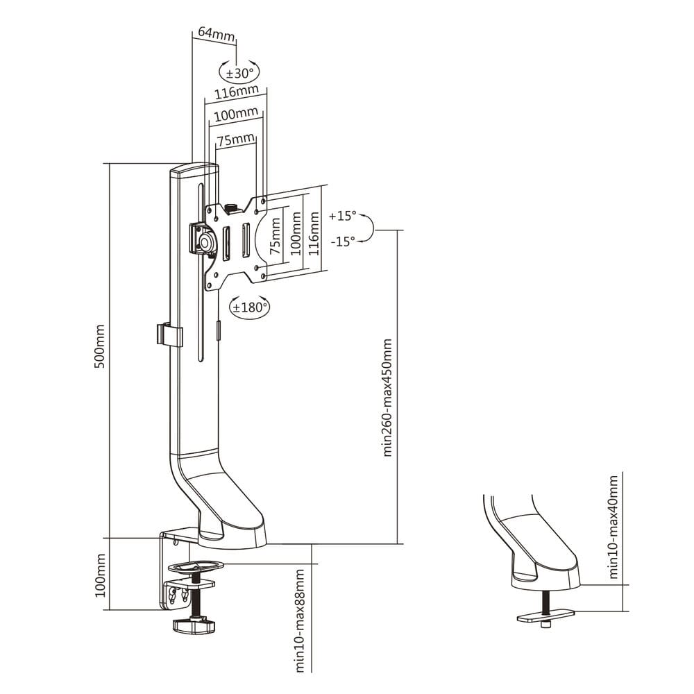 ACT Monitorarm office, 1 scherm