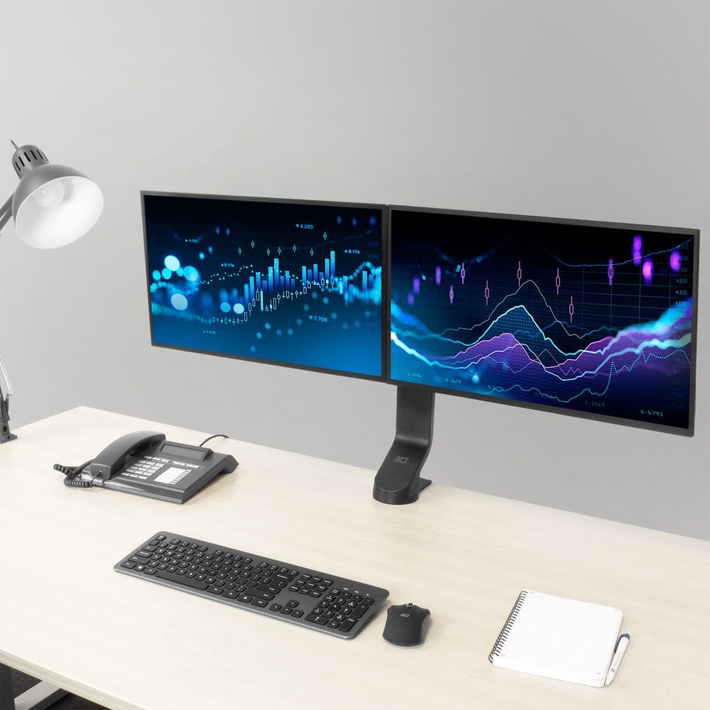 ACT Monitorarm office, crossbar, 2 schermen