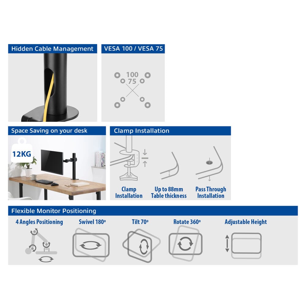 ACT Monitorarm office solid pro, 1 scherm