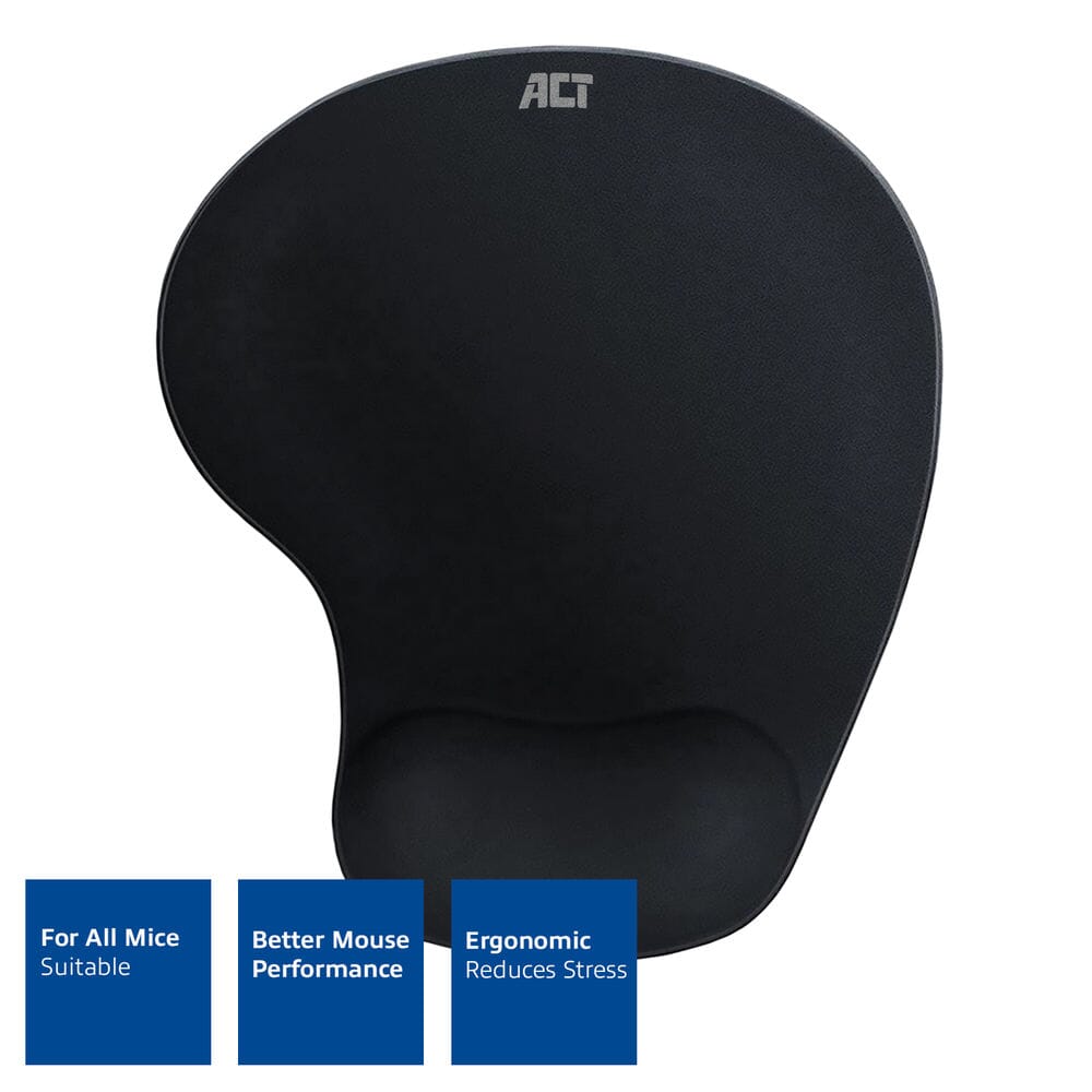 ACT Ergonomische muismat met polssteun, zwart