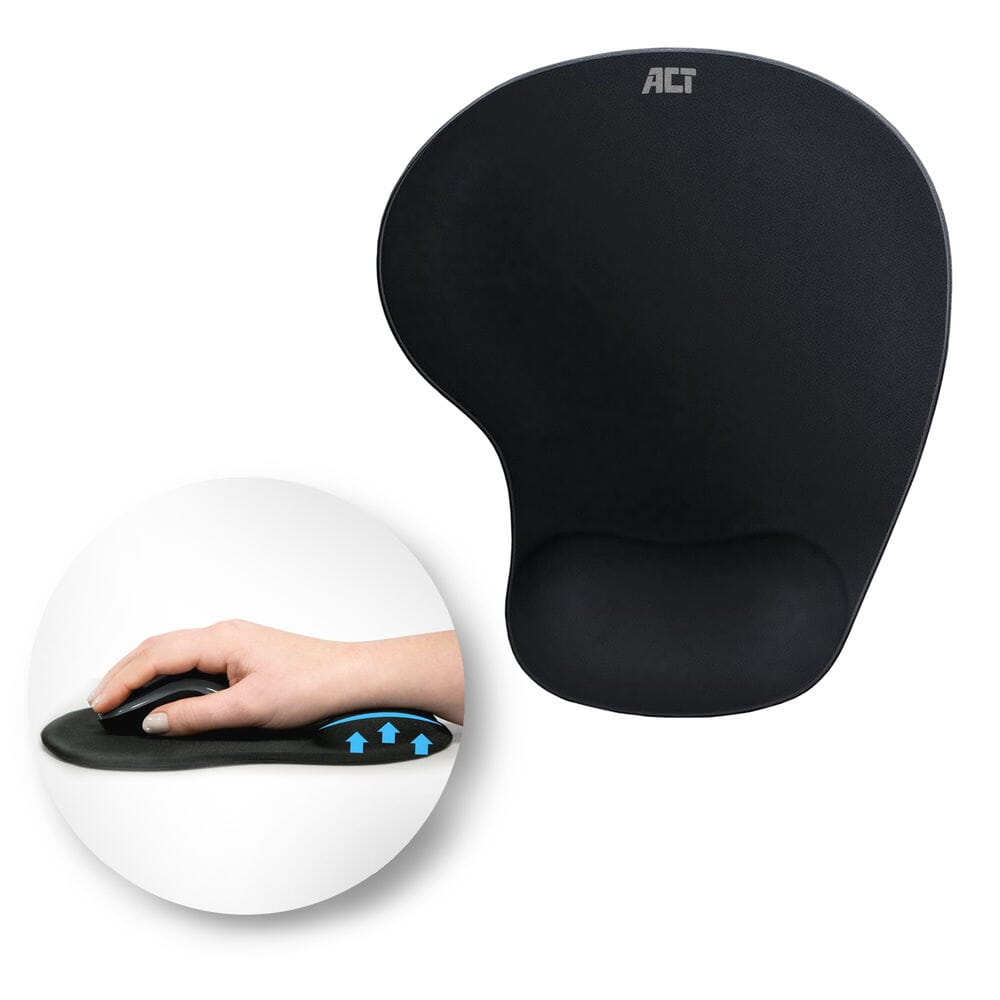 ACT Ergonomische muismat met polssteun, zwart