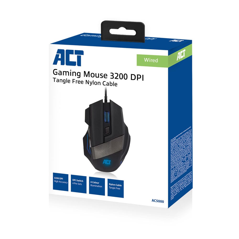ACT Bekabelde Gaming Muis met verlichting 3200 dpi
