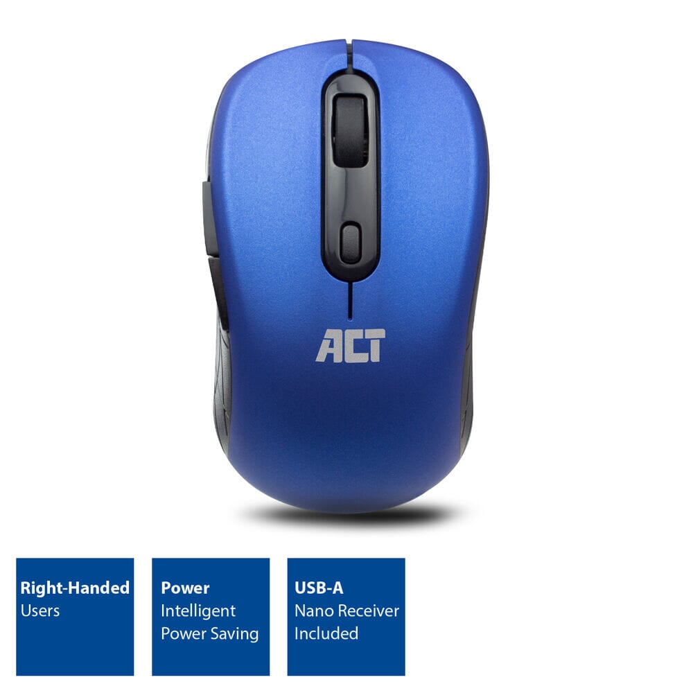 ACT Kabellose Maus, USB-Nano-Empfänger, 1600 dpi, blau