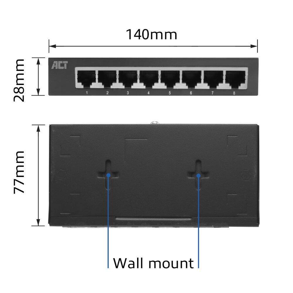 ACT 8-Port Gigabit Ethernet Netzwerk-Switch