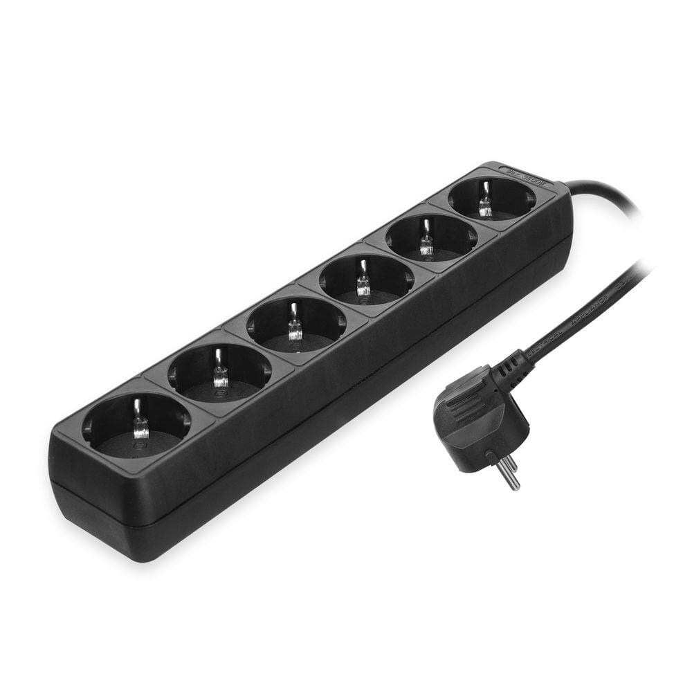 ACT Mehrfachsteckdose, 6-fach, 3 m, schwarz