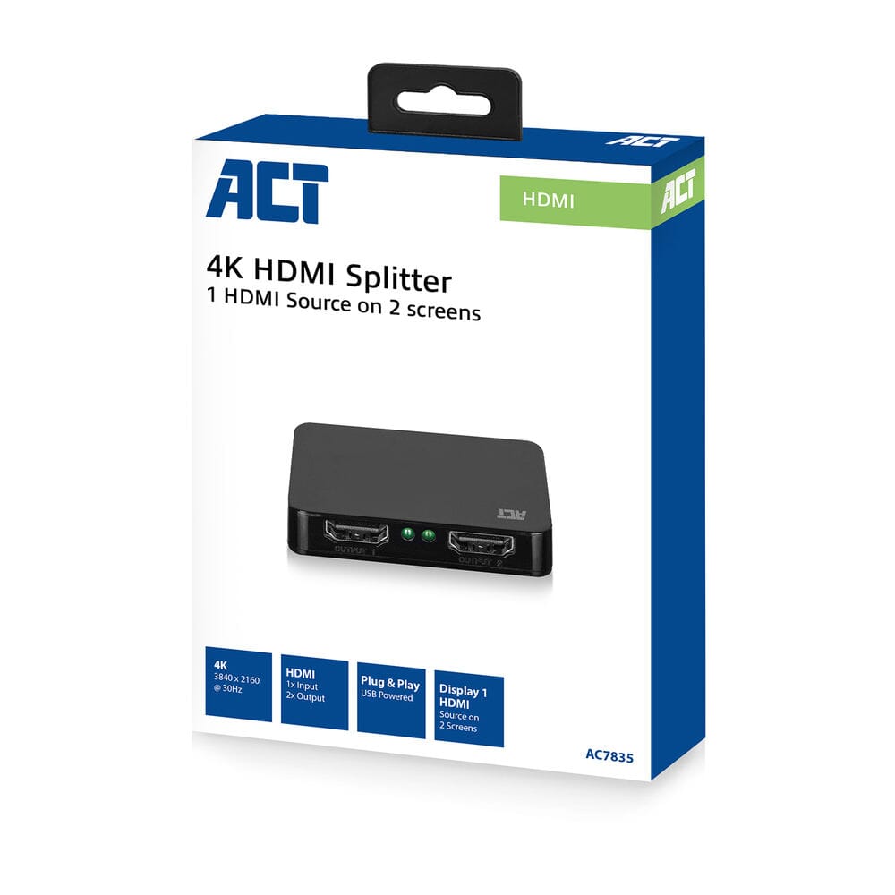 ACT 4K HDMI 1.4 Splitter 2-Port