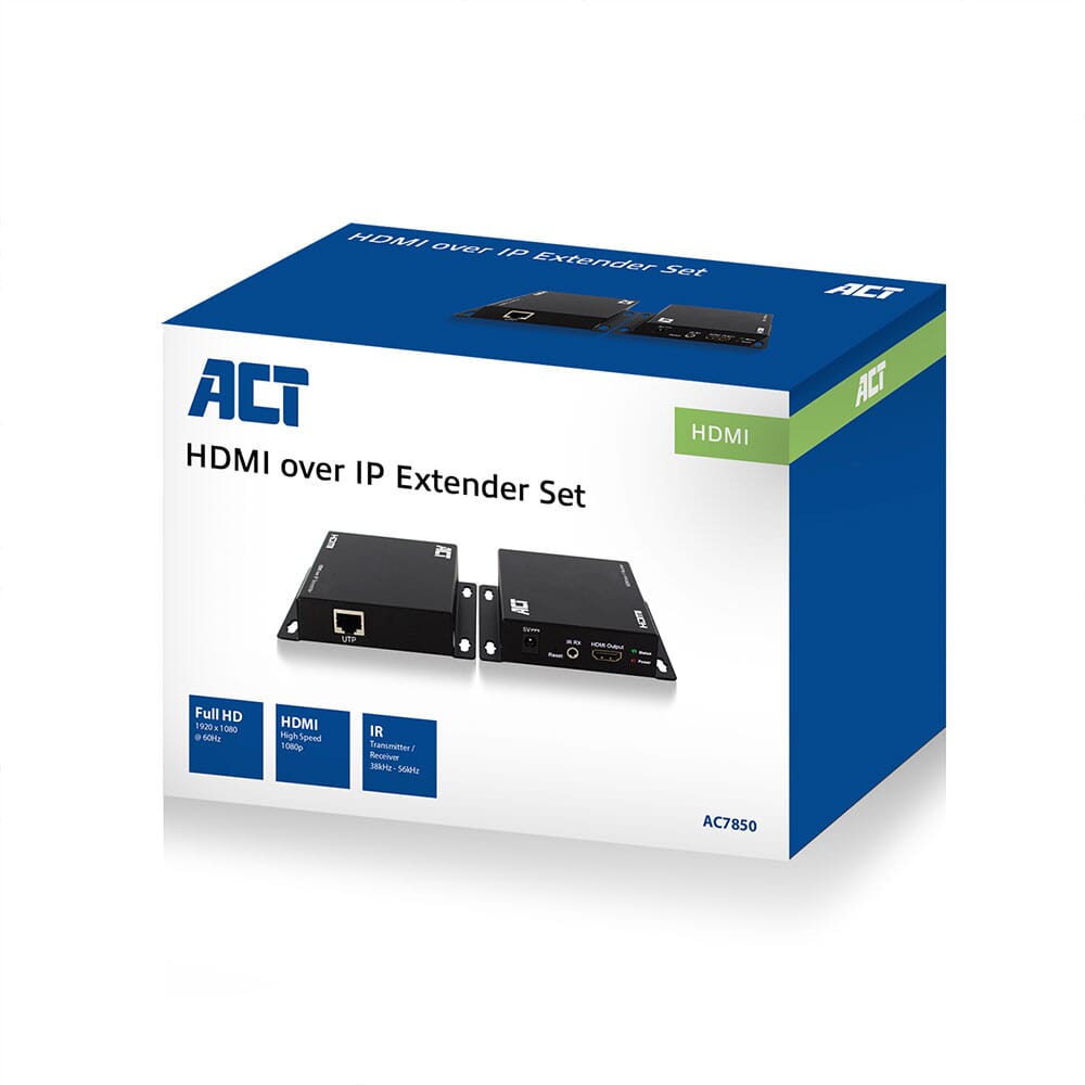 ACT HDMI over IP extender set CATx tot 100 meter