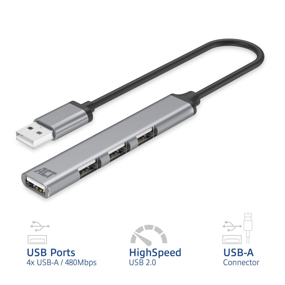 USB-A Hub 2.0, 4 Port USB-A