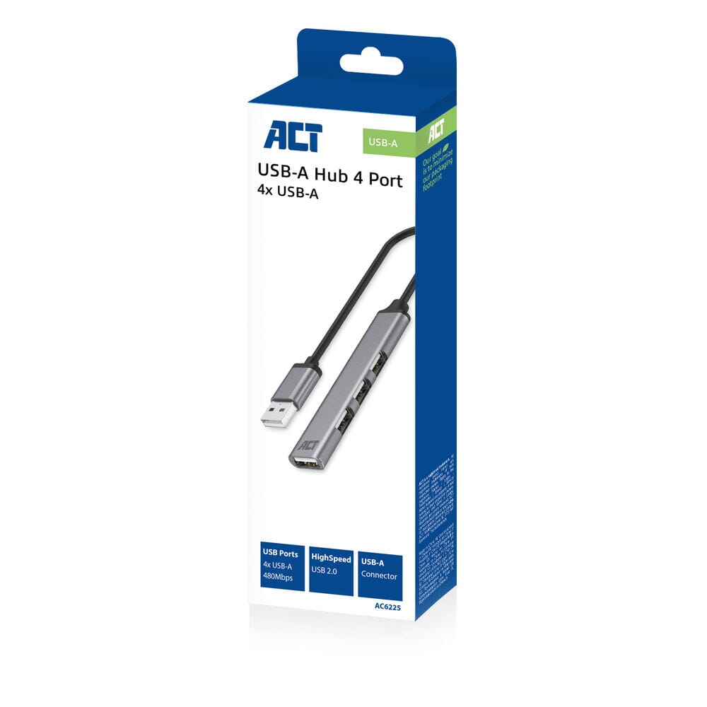 USB-A Hub 2.0, 4 Port USB-A