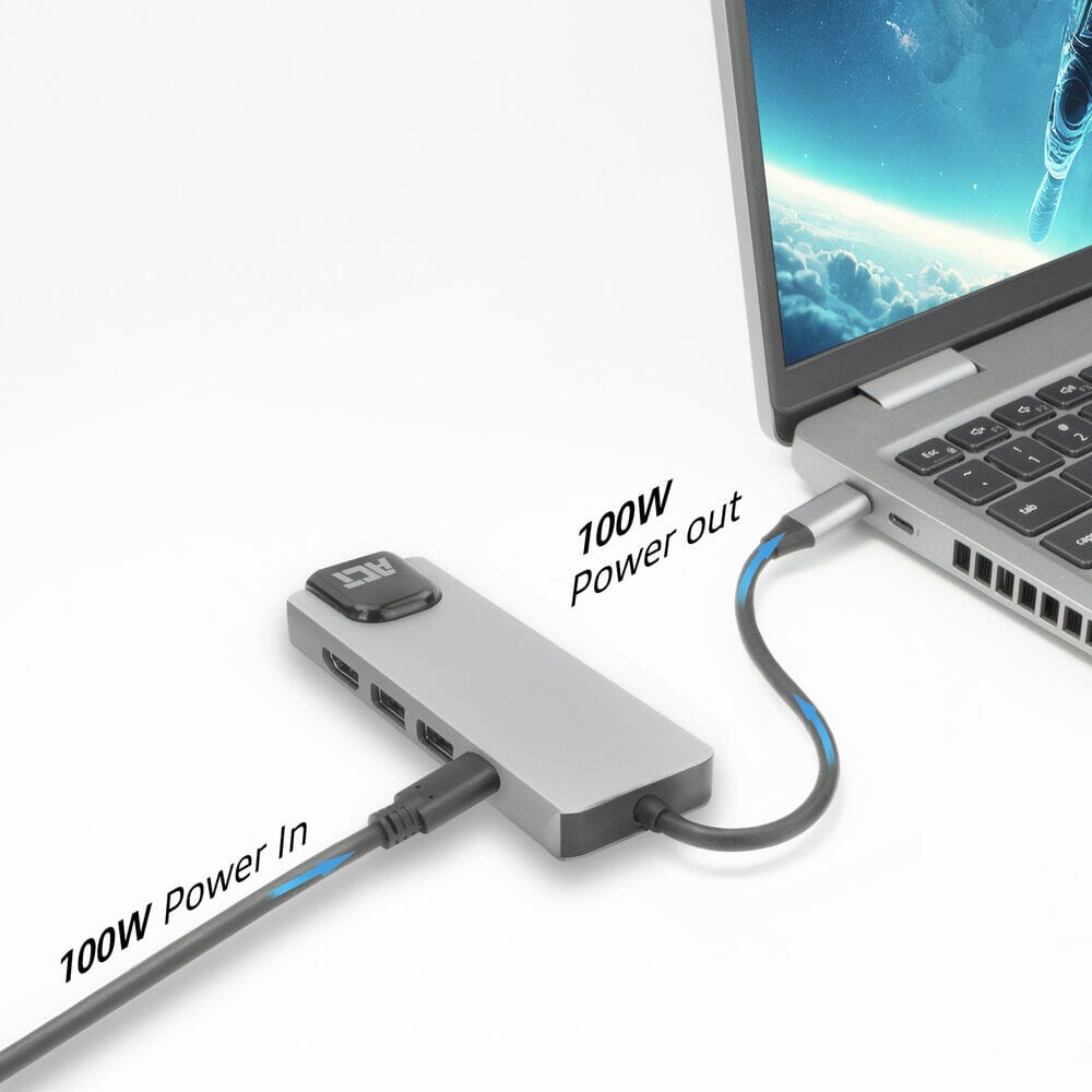 ACT USB-C 4K docking station for HDMI monitor, ethernet PD