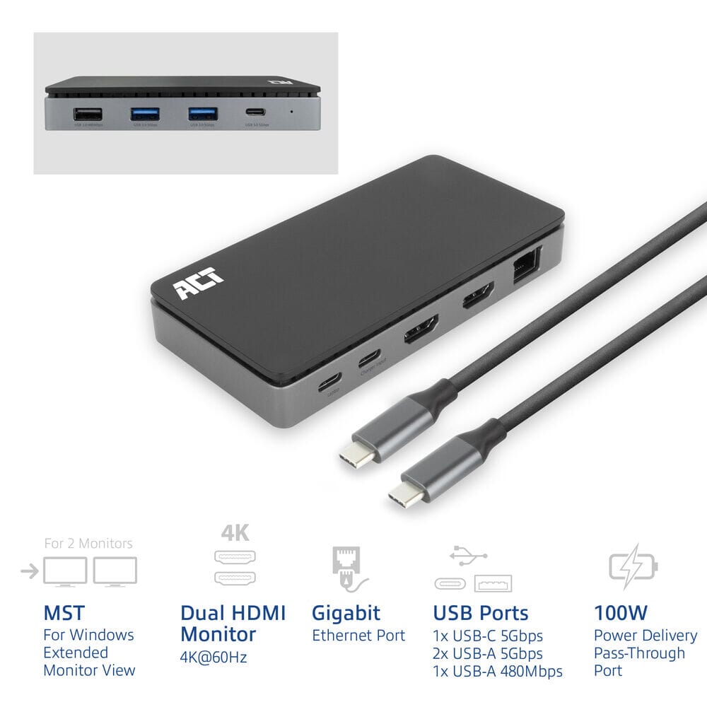 ACT USB-C 4K MST docking station