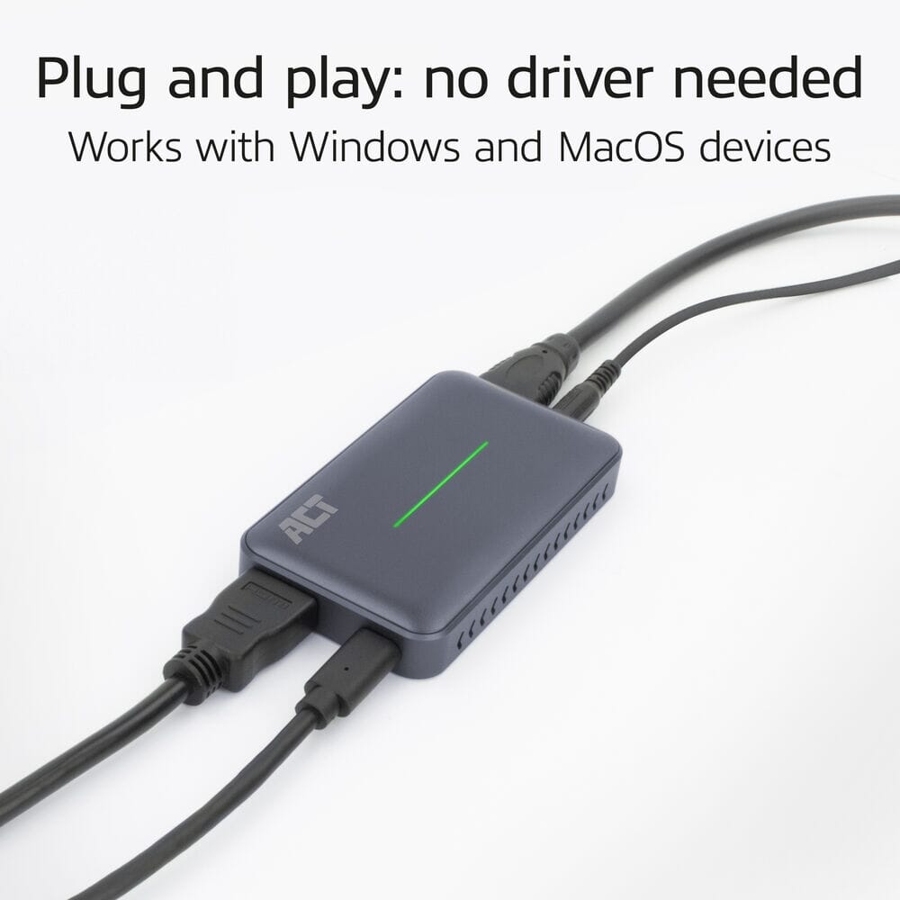 ACT USB-C Video Capture Card, HDMI 4K@60Hz PT, 4K@30Hz Aufnahme