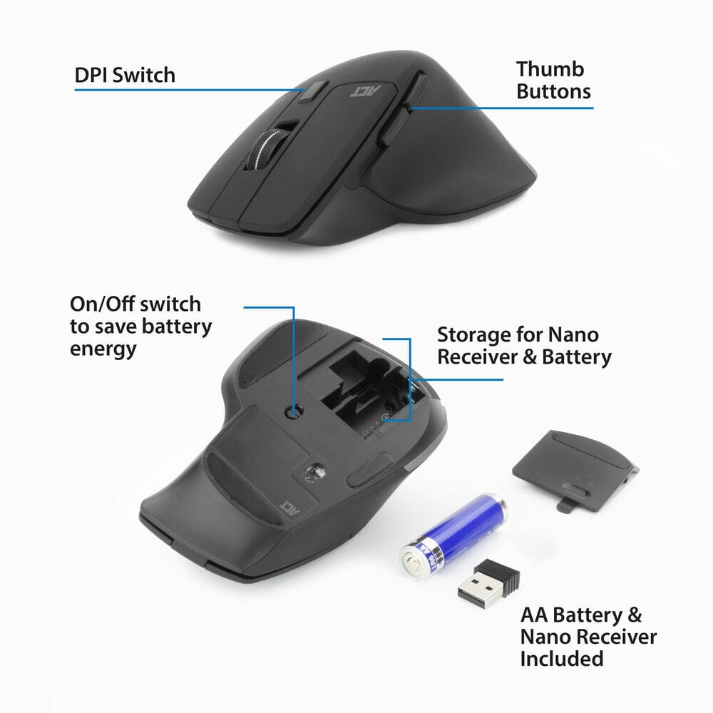 ACT Wireless mouse 2400 DPI with silent click