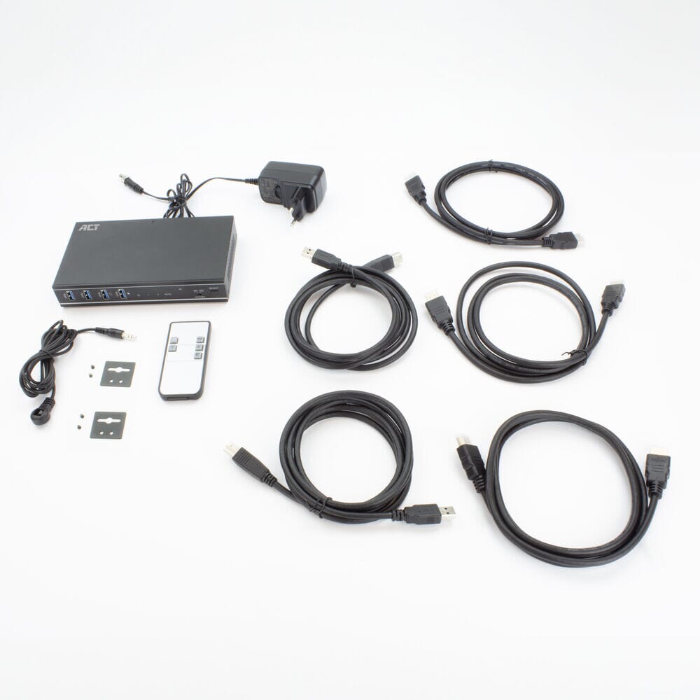 ACT 2-Port HDMI 4K@60Hz KVM switch, USB 3.2 Gen1 (USB 3.0)