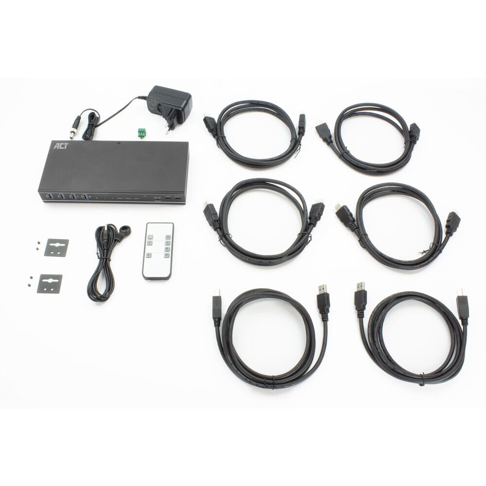 ACT 2-Port Dual HDMI 4K@60Hz KVM switch, USB 3.2 Gen1