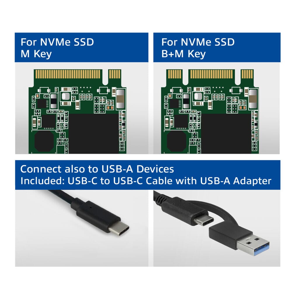 ACT USB-C M.2 NVMe / PCIe SSD-Gehäuse, werkzeuglos