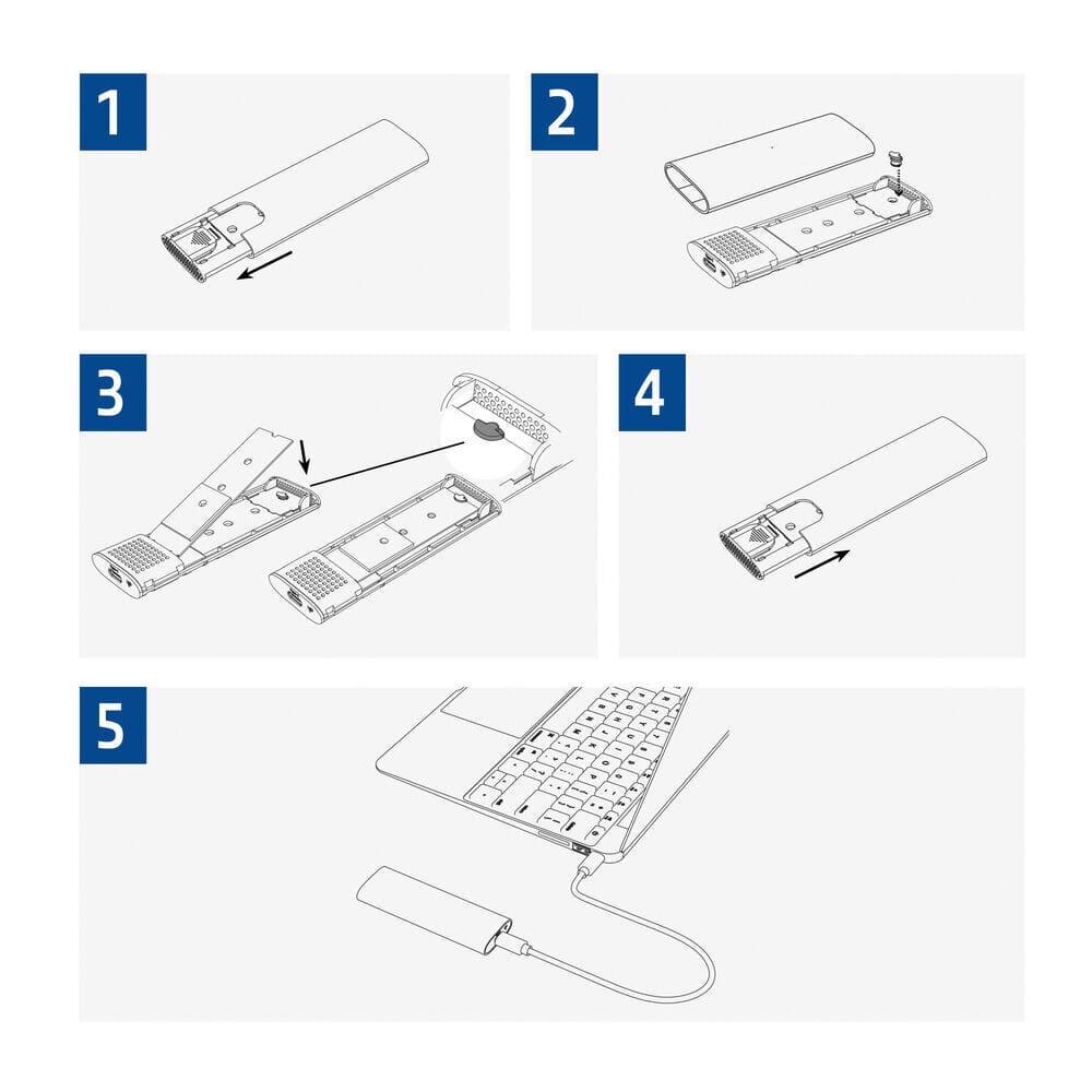 ACT USB-C M.2 NVMe / PCIe SSD-Gehäuse, werkzeuglos