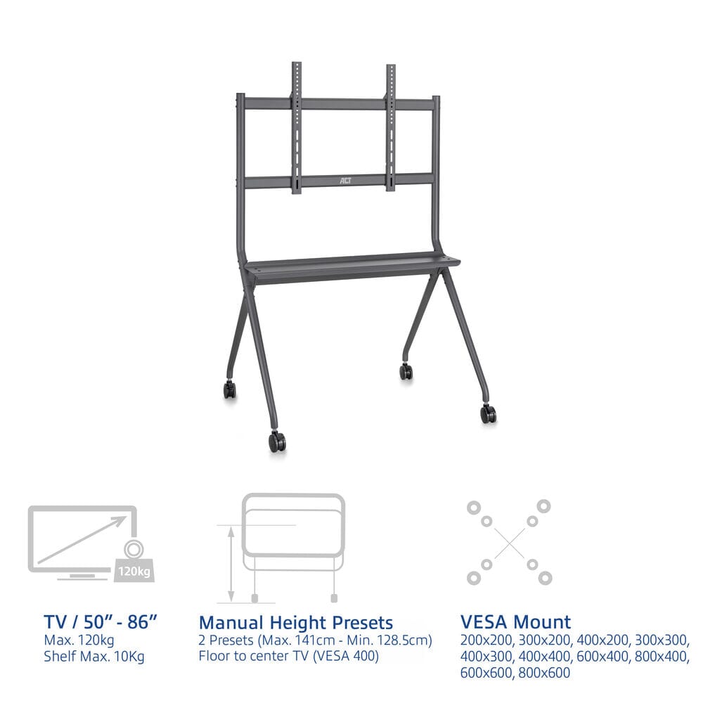 ACT Mobile tv/monitor floor stand, 50 up to 86 inch, VESA