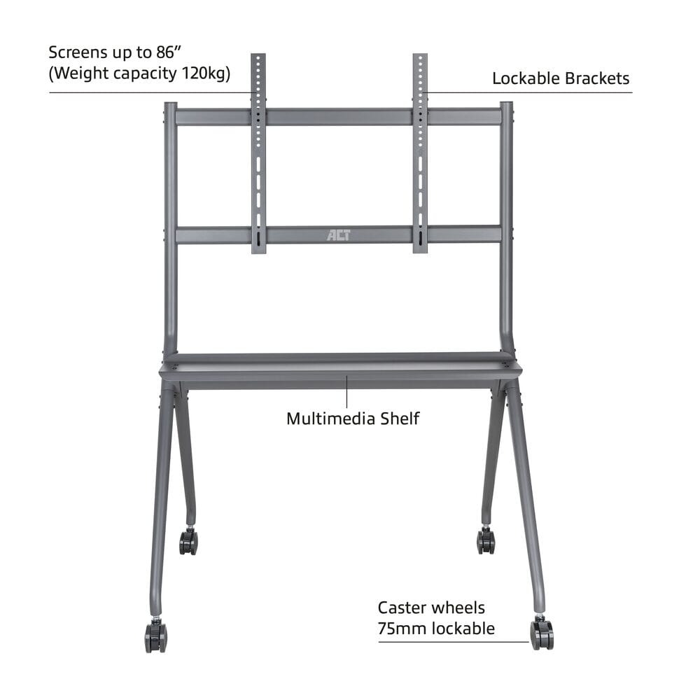 ACT Mobile tv/monitor floor stand, 50 up to 86 inch, VESA